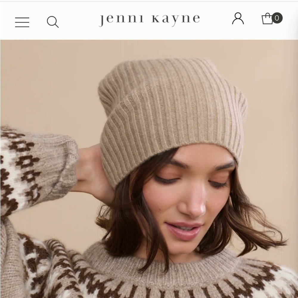 Jenni Kayne Cashmere Beanie in Stone